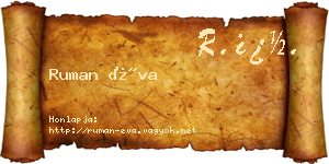 Ruman Éva névjegykártya